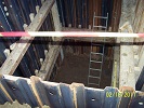 Receiving shaft construction using â€śPĂˇtriaâ€ť type pile sheets